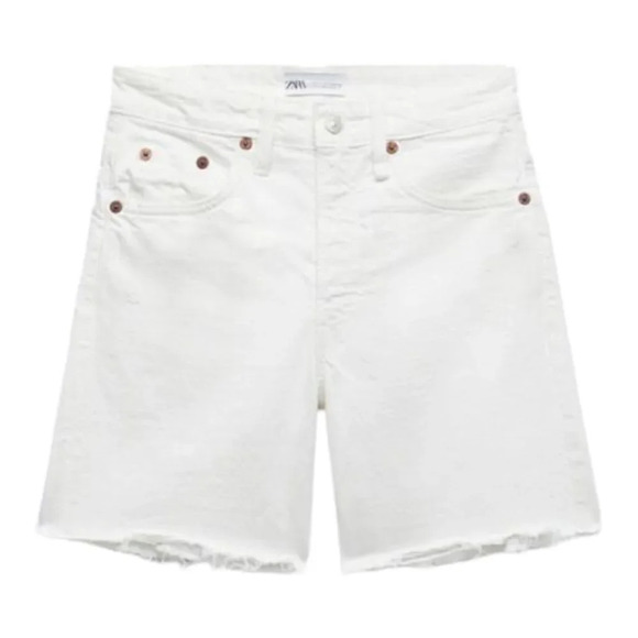ZARA | Ecru | TRF LOOSE FIT DENIM SHORTS - Picture 2 of 12
